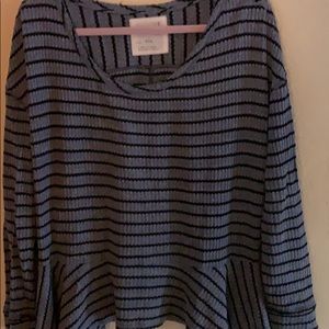 Free People striped peplum thermal sweater